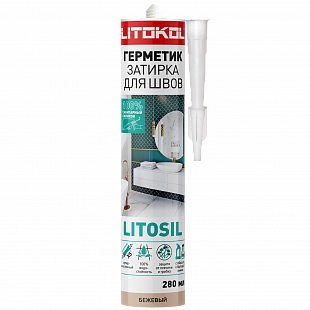 LITOKOL LITOSIL БЕЖЕВЫЙ санитарный силиконовый герметик-затирка 280мл