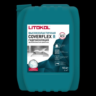 Гидроизоляционный цементный состав LITOKOL COVERFLEX добавка к гидроизоляции канистра 10 кг
