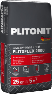 Клей PLITONIT PLITOFLEX 2500 25 кг (класс C2ТES1) серый