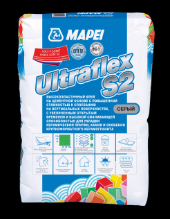 ULTRAFLEX S2 белый клей для крупноформатного керамогранита MAPEI 25кг класс С2ТES2